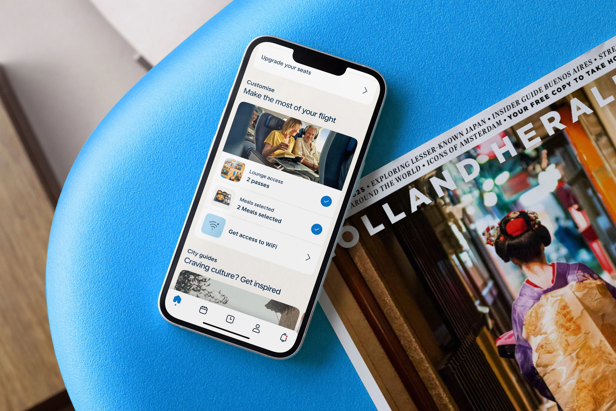 KLM app on device